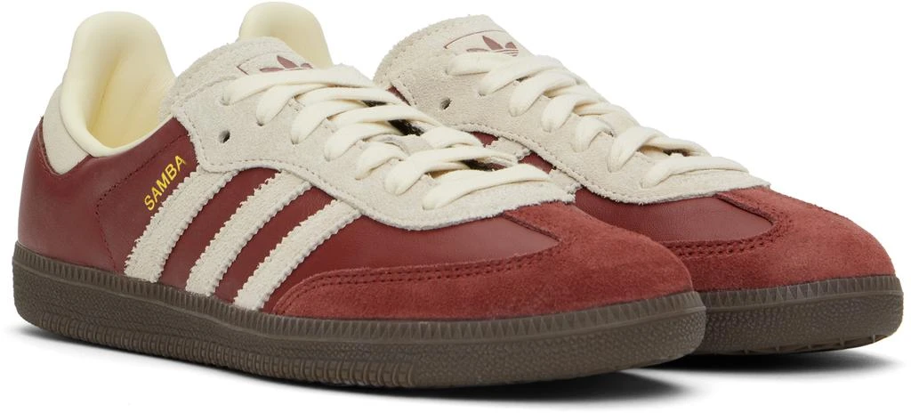 Adidas Burgundy & Off-White Samba OG Sneakers 4