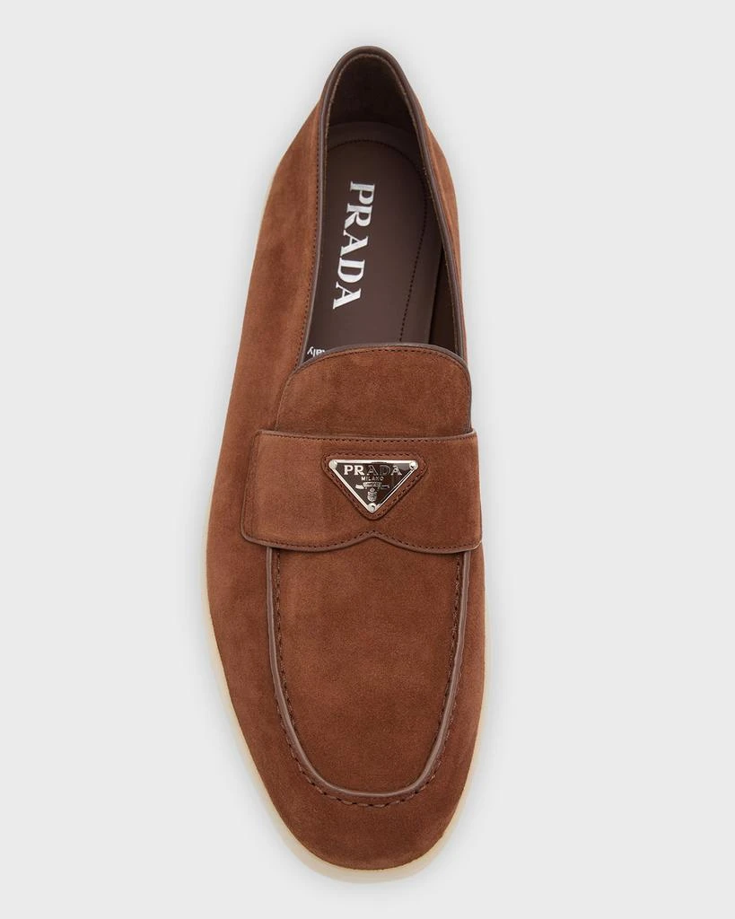 Prada Men's Saint Tropez Triangle Logo Suede Loafers 6