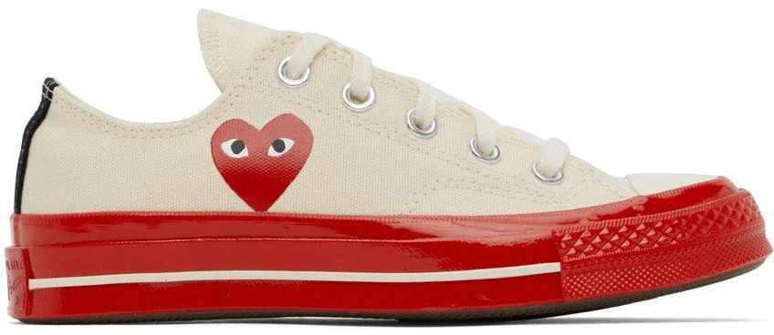 Comme des Garcons Off-White & Red Converse Edition Chuck 70 Sneakers 1