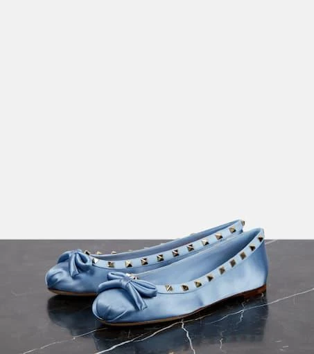 Valentino Rockstud satin ballet flats 5