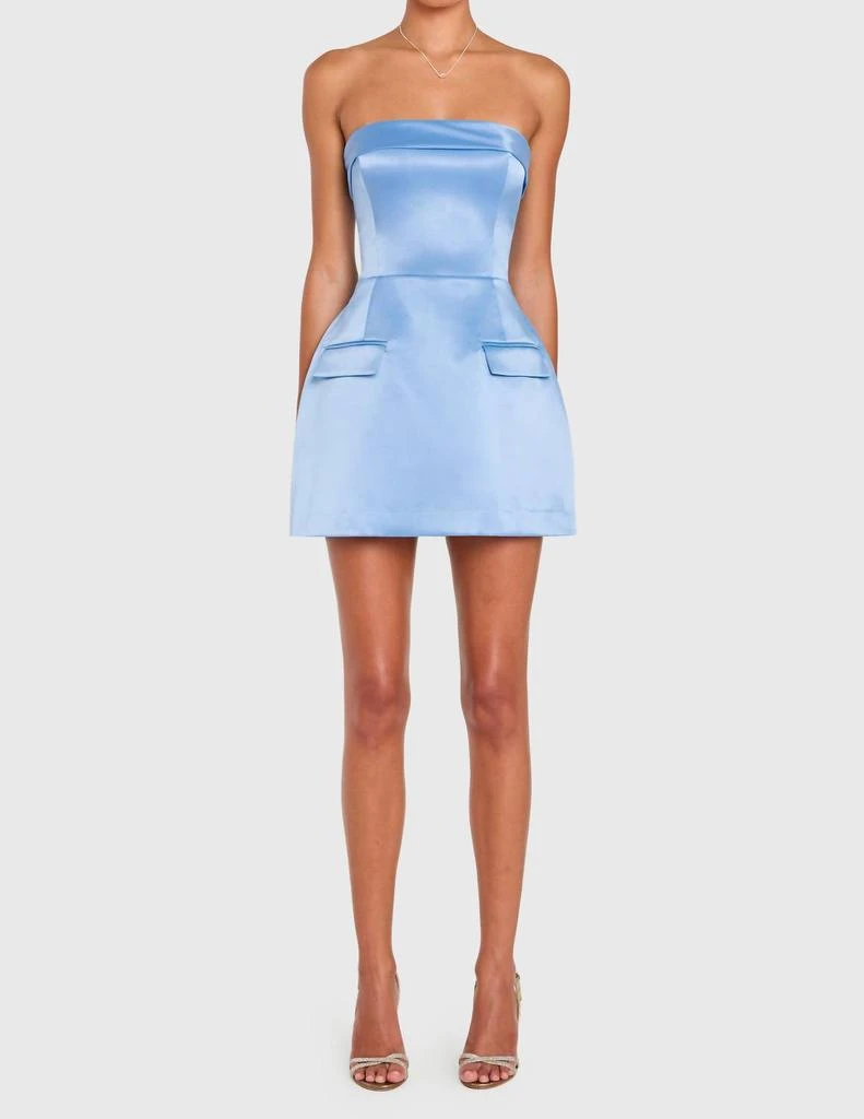 white christmas dresses Amanda Uprichard Taylor Denim Skort Mini Dress in White main image 0