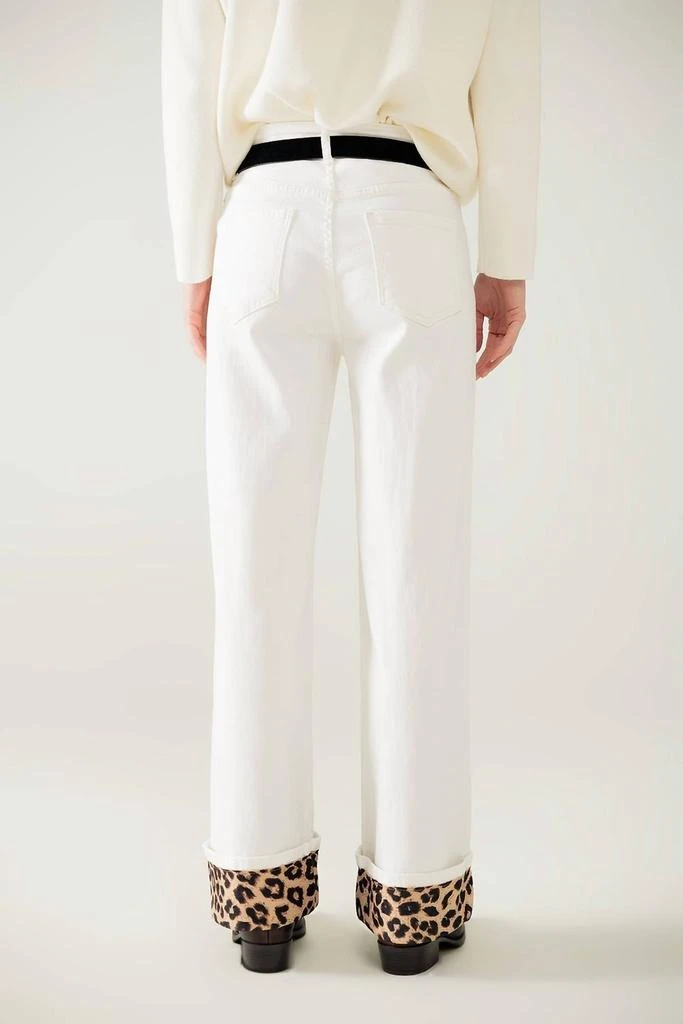 Q2 Q2 - Wide Leg Pants With Leopard Print Cuff 2