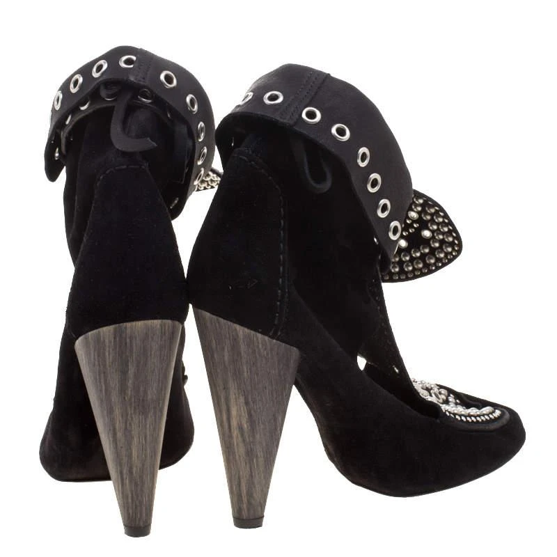 Isabel Marant Isabel Marant Black Suede Mossa Studded Cutout Ankle Boots Size 39 5
