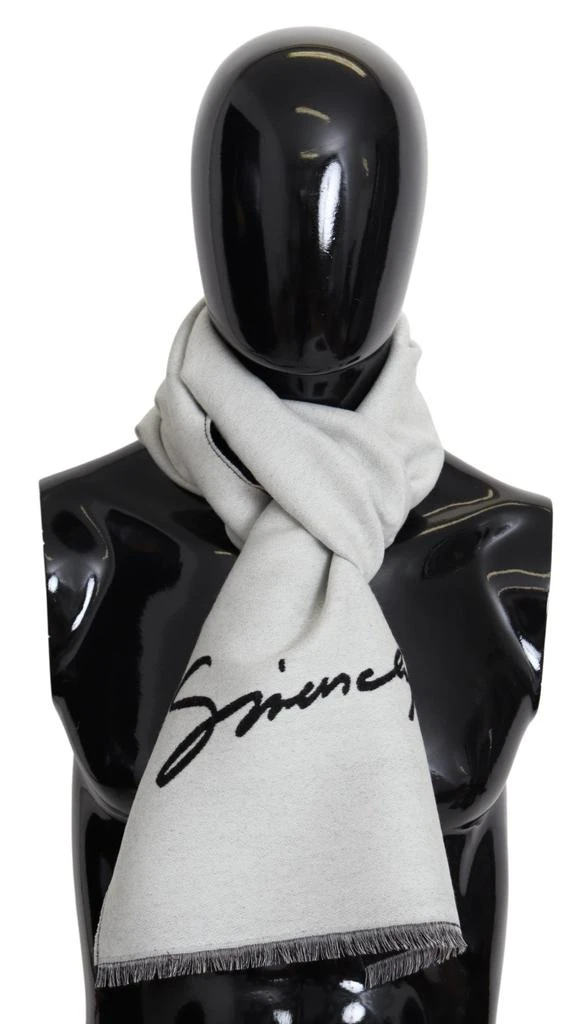 Givenchy Elegant Monochrome Wool-Silk Blend Men's Scarf 1
