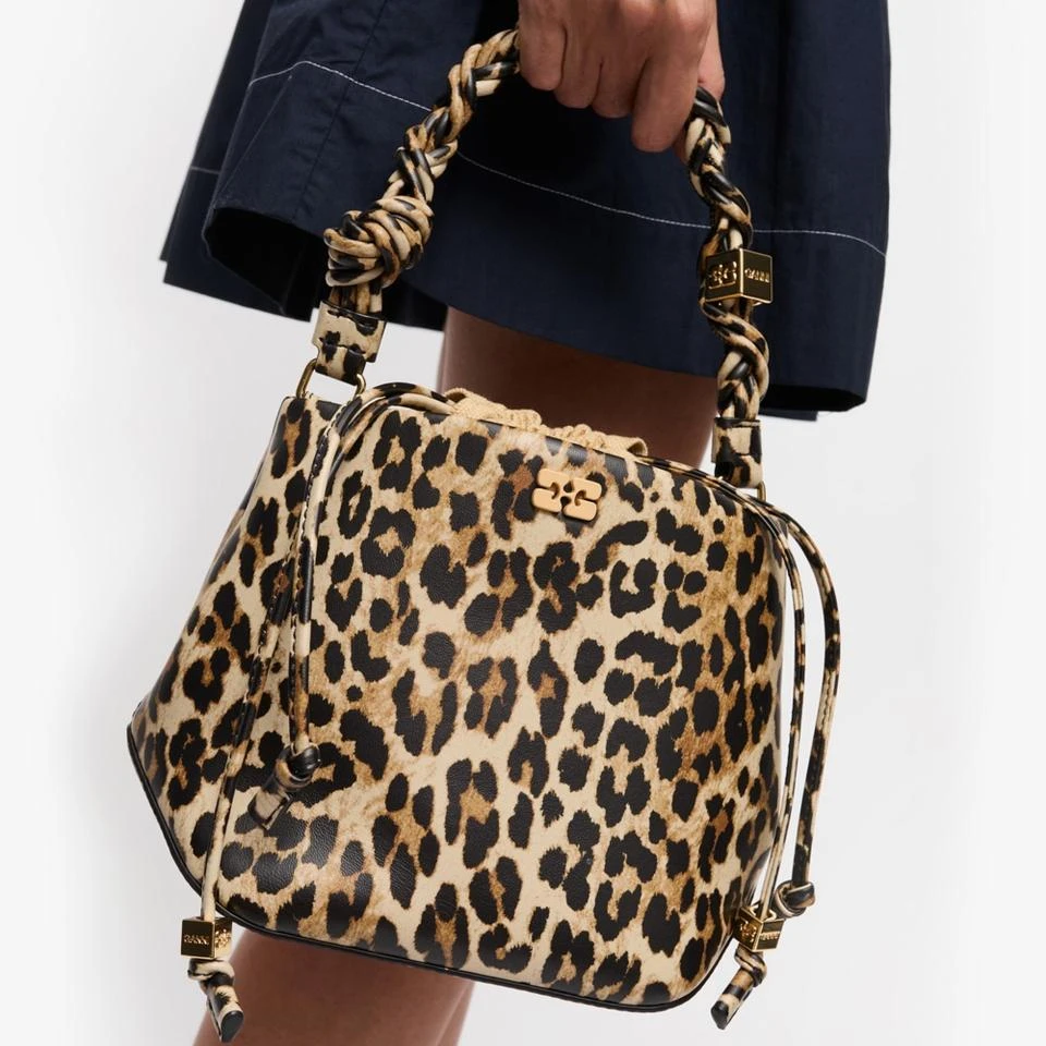 Ganni Ganni Ganni Bou Leather-Blend Bucket Bag 2