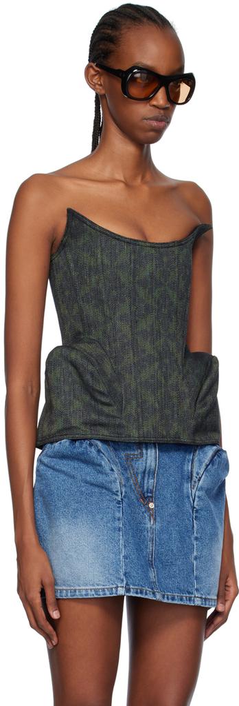 pushBUTTON Green Puff Detail Camisole