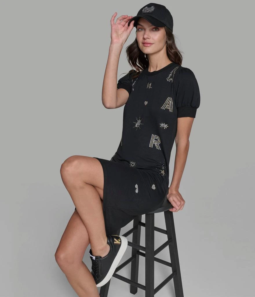 Karl Lagerfeld Paris PUFF SLEEVE WHIMSY T-SHIRT DRESS 7
