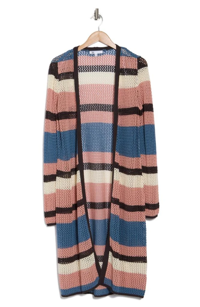 DR2 by Daniel Rainn Stripe Cotton Maxi Sweater Cardigan 3