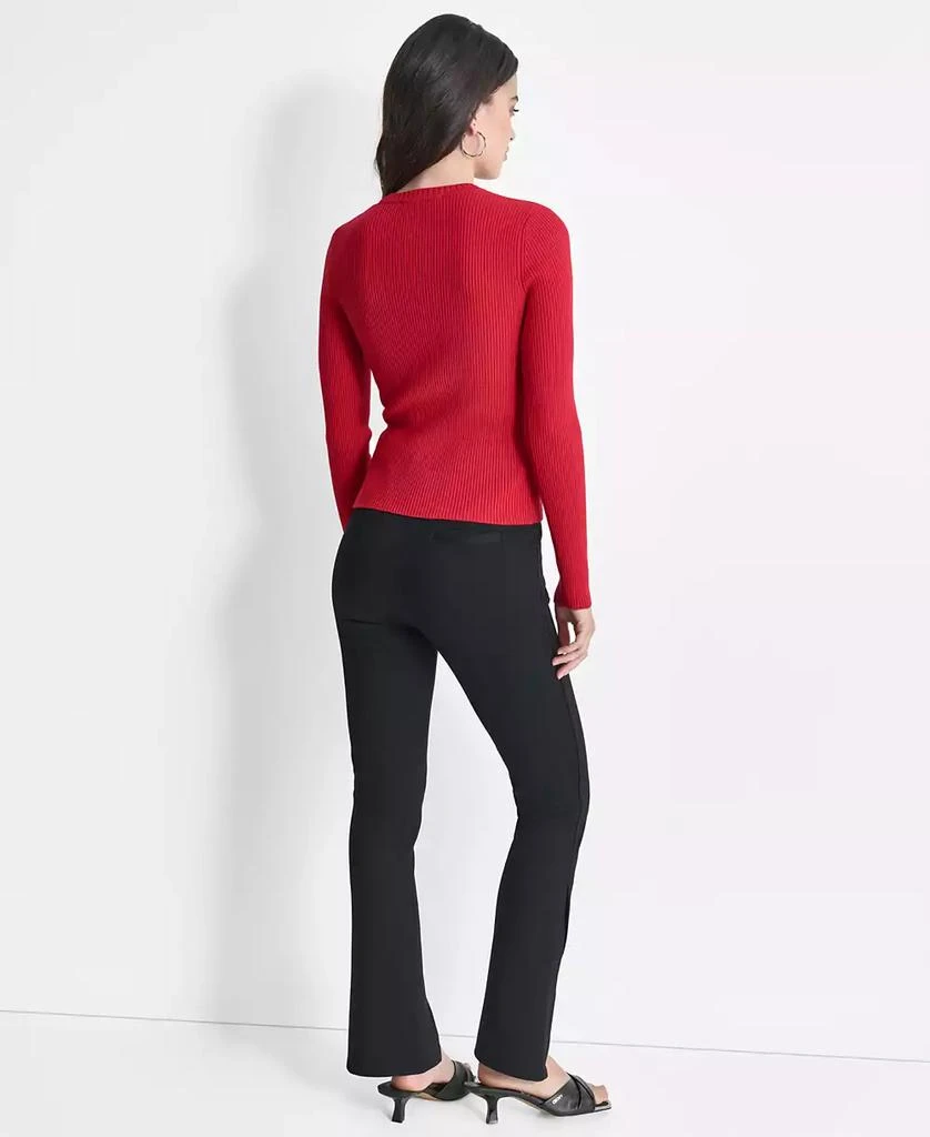 DKNY Women's Ribbed Asymmetrical-Zip Sweater 5