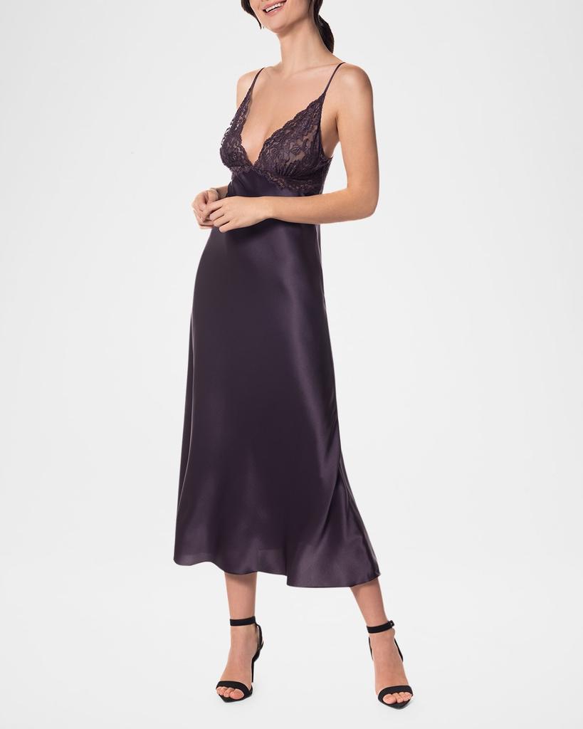 Christine Lingerie After Dark Charmeuse and Lace Nightgown