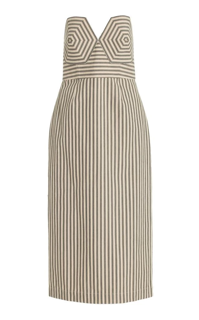 chinese dress ladies Mara Hoffman Multicolor Striped Front Tie Sleeveless Midi Dress – The  Hangout