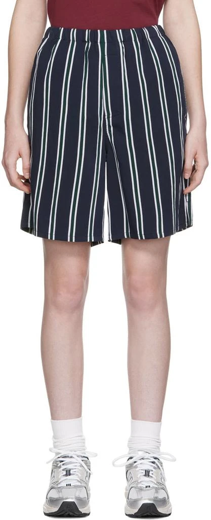 AMI SSENSE Exclusive Navy Viscose Shorts 1