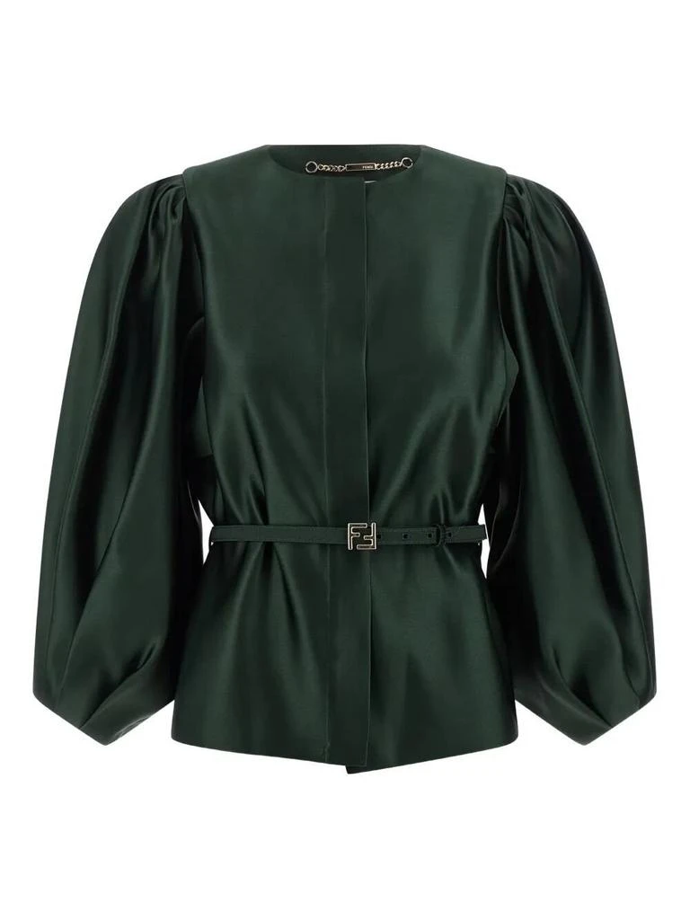 Fendi Fendi Duchess Crewneck Belted Jacket 1