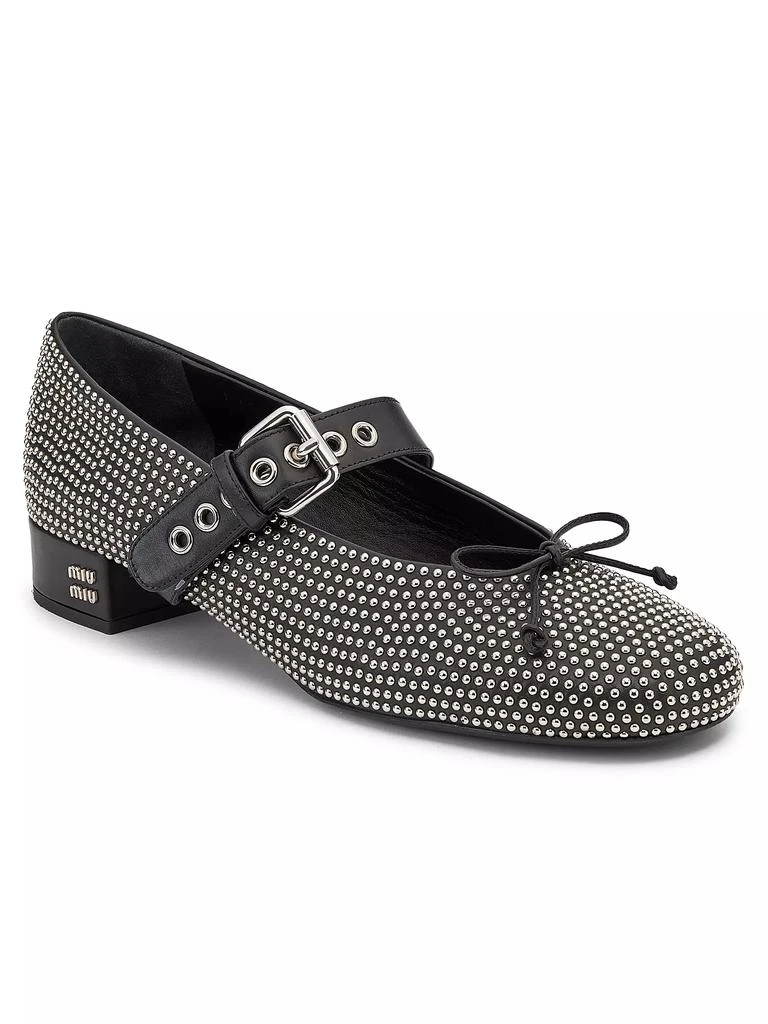 Miu Miu Studded Leather Mary Janes 2