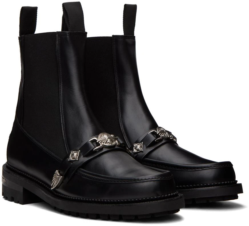 Toga Virilis Black Graphic Hardware Chelsea Boots 4
