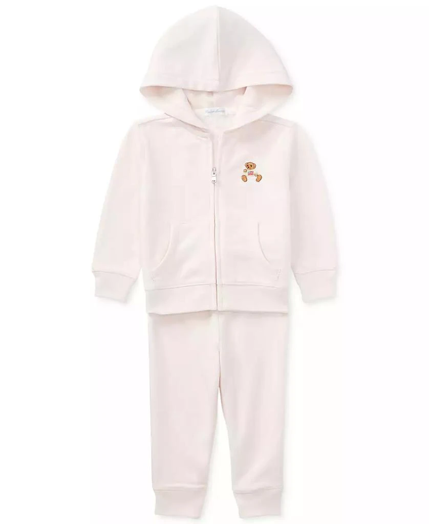 Ralph Lauren Baby Girls Bear Hoodie and Pants Set