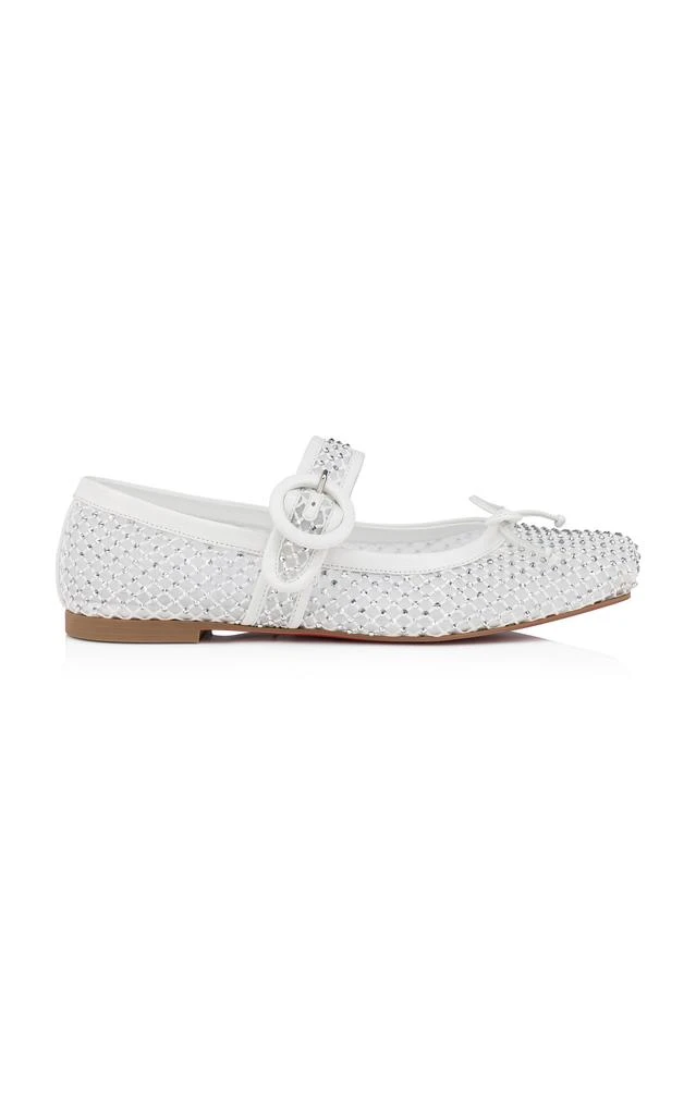 Christian Louboutin Christian Louboutin - Mamastrapitina Crystal-Embellished Mesh Ballet Flats - White - IT 38 - Moda Operandi 1