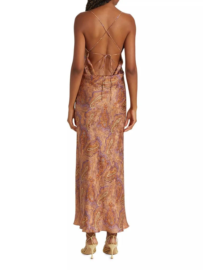 Adriana Iglesias Jana Paisley Silk Slip Dress 5