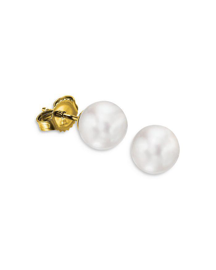 Assael 18K Yellow Gold Japanese Akoya Cultured Pearl Stud Earrings, 9.5-10mm