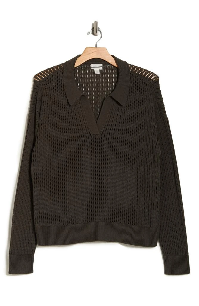 Caslon Pointelle Polo Sweater 3