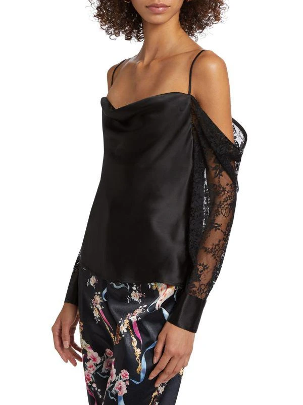 L'Agence Zion Silk-Lace Off-The-Shoulder Top 3