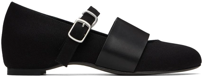 YOHJI YAMAMOTO Black Strap Ballerina Flats 1