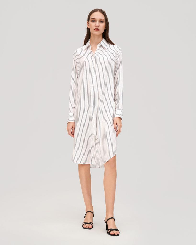 LILYSILK Pinstriped Freesia Shirt Dress for Women