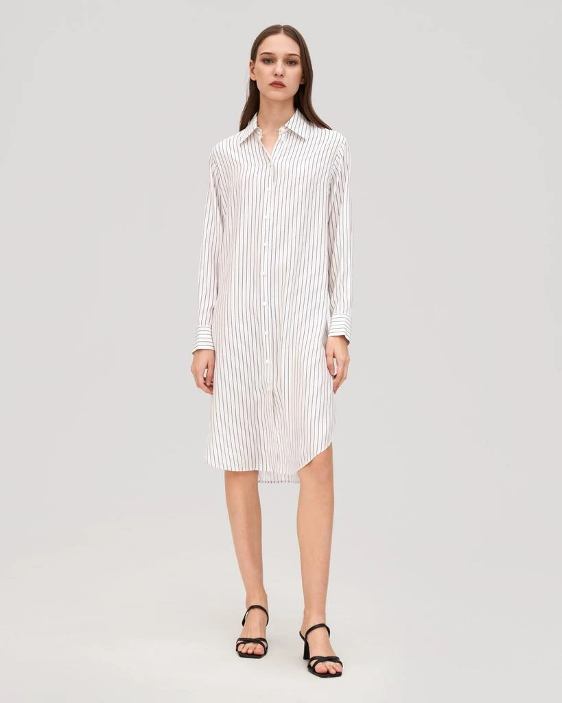 LILYSILK Pinstriped Freesia Shirt Dress for Women 1