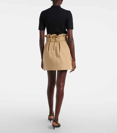 Balmain Belted cotton gabardine miniskirt 3