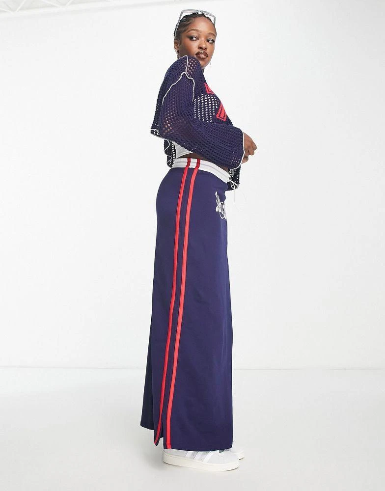 Jaded London Jaded London elasticated waist sporty midi skirt in navy 1