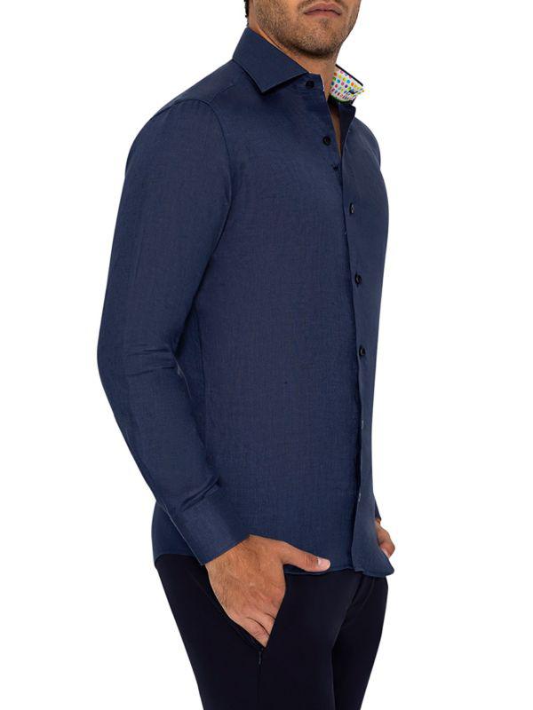 Bertigo Contrast Cuff Linen Shirt