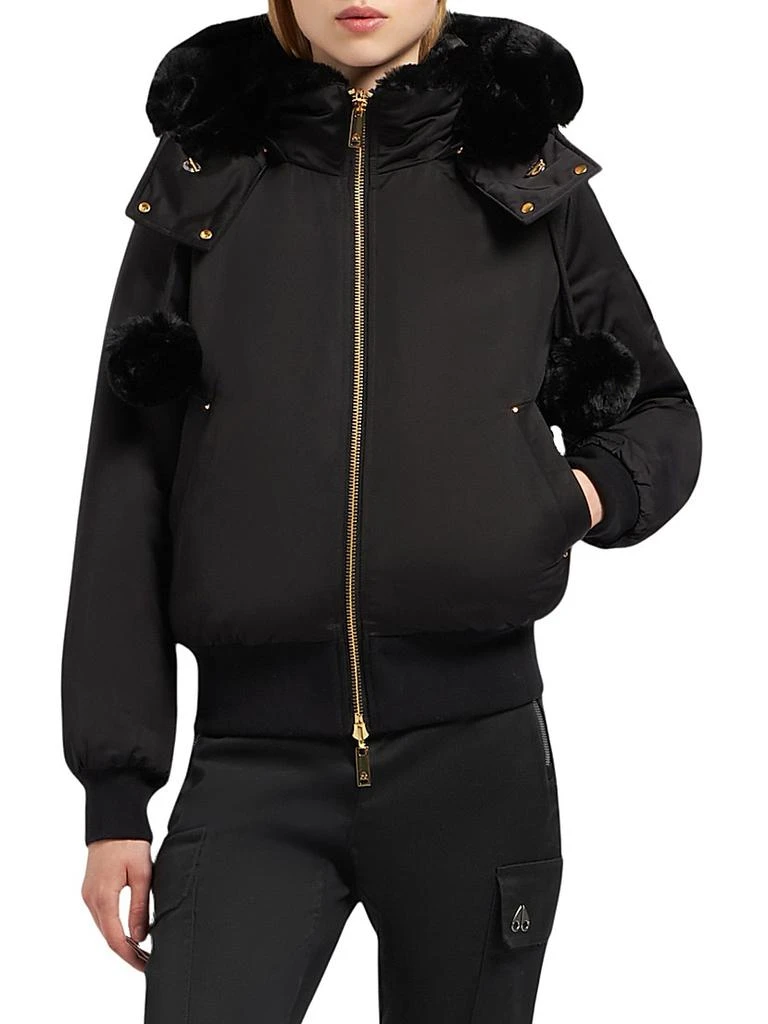 Moose Knuckles Debbie Bunny Satin Bomber Jacket 4