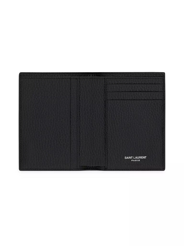 Yves Saint Laurent Tiny Cassandre Credit Card Wallet In Grained Leather 3