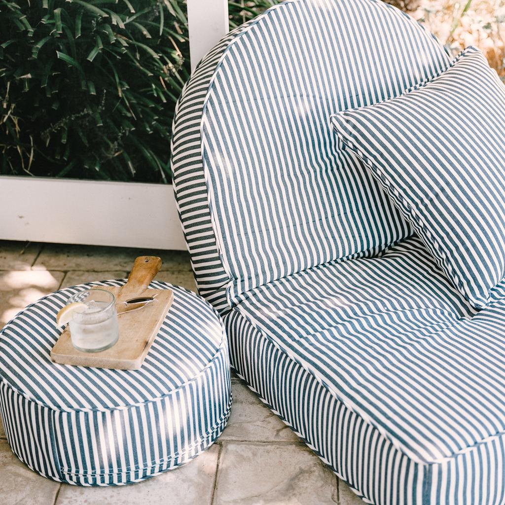Business & Pleasure Business & Pleasure Reclining Pillow Lounger - Navy Stripe
