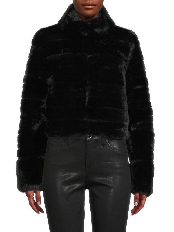 BELLE FARE Faux Fur Cropped Jacket