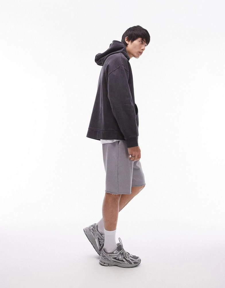 Topman Topman oversized fit hoodie in washed black 3