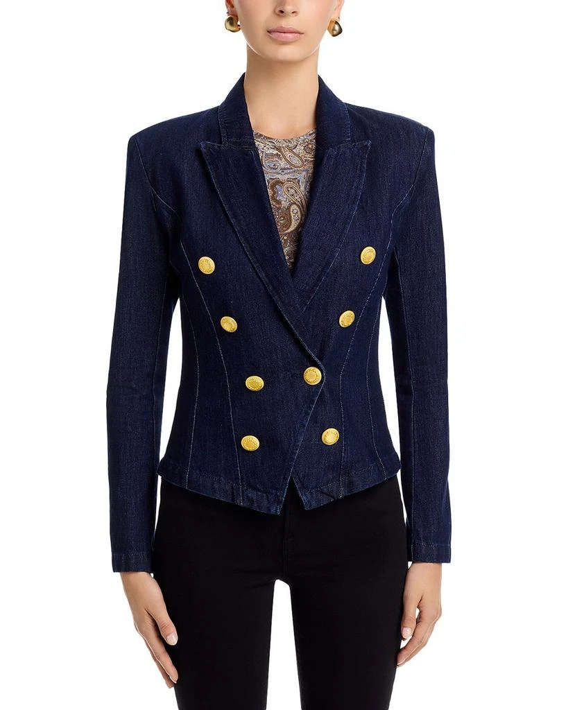 L'Agence Emerson Denim Structured Blazer 3