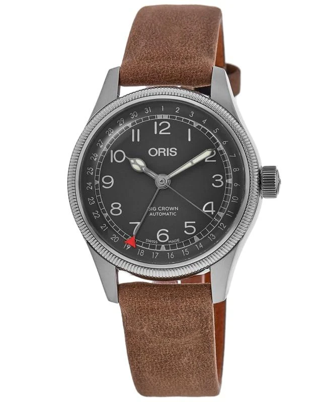 Oris Oris Big Crown Pointer Date Automatic 36mm Black Dial Brown Leather Strap Unisex Watch 01 754 7749 4064-07 5 17 68G 1