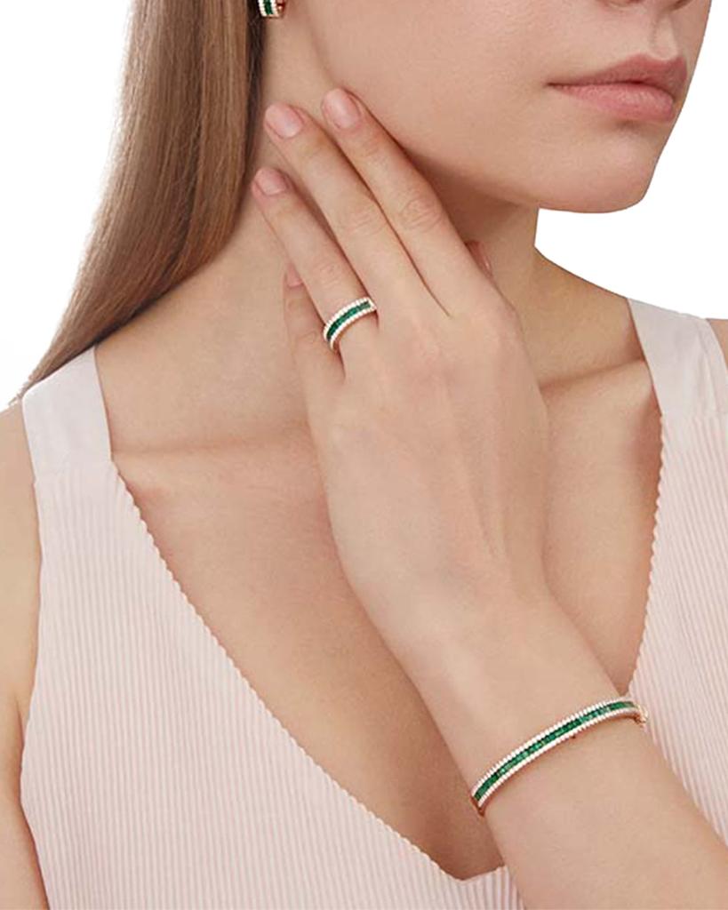 Bee Goddess Mondrian Diamond and Emerald Ring