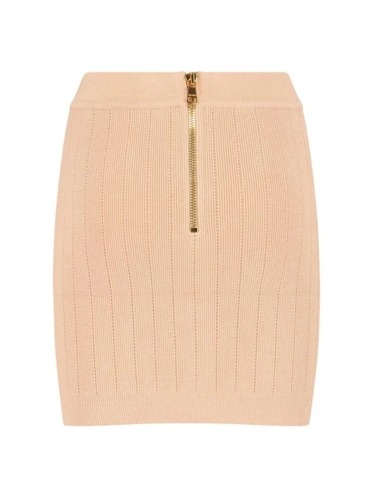 Balmain Knitted Mini Skirt Pink 2