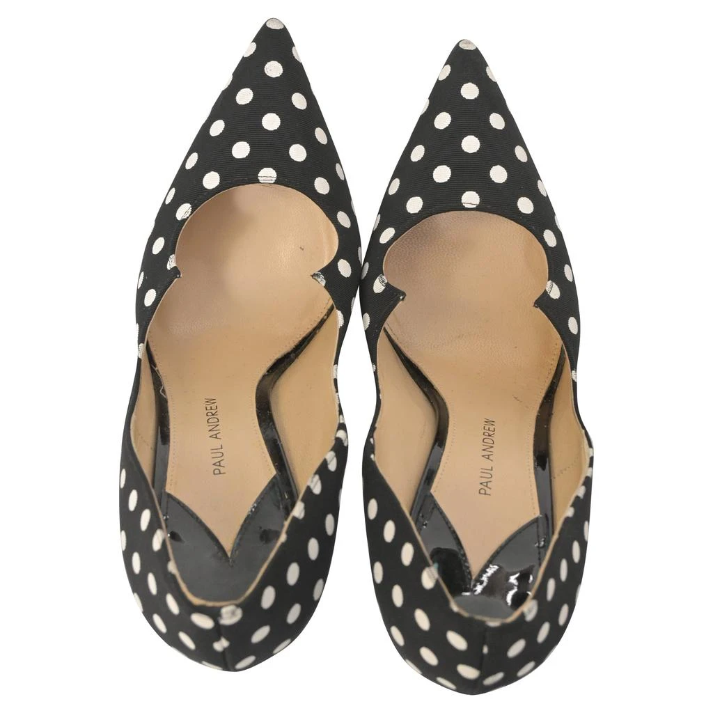 Paul Andrew Polka Dot Pumps in Black Cotton 5