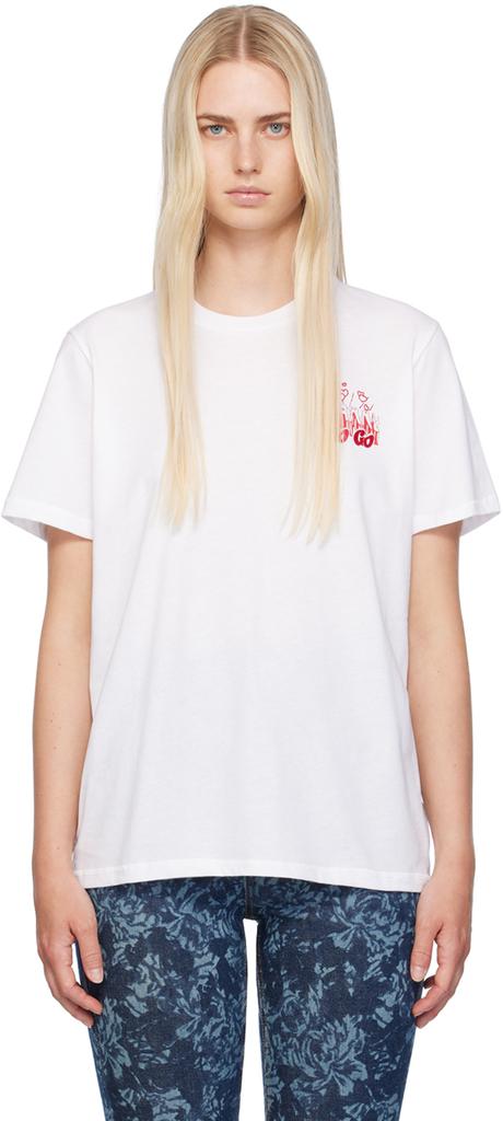 Ganni White 'GoGo' T-Shirt