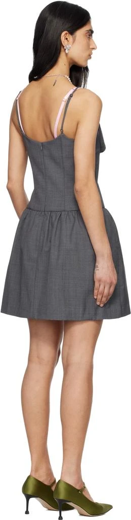 Shushu/Tong Gray Tuck Detail Bustier Slip Minidress 3