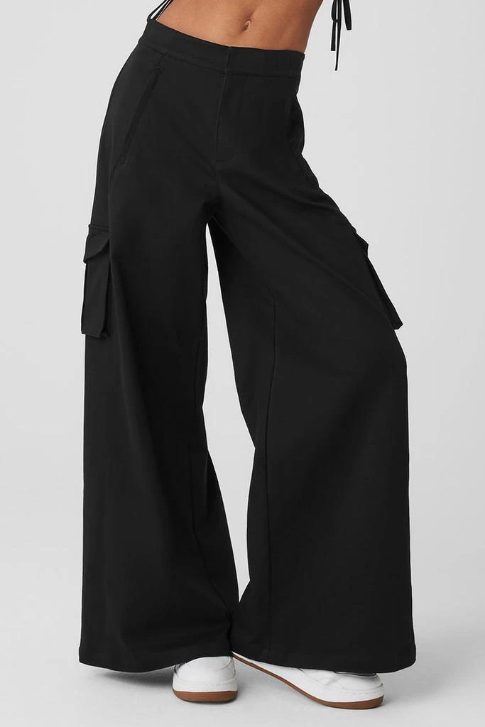 Alo Show Off Cargo Wide Leg Trouser (Long) - Black 1