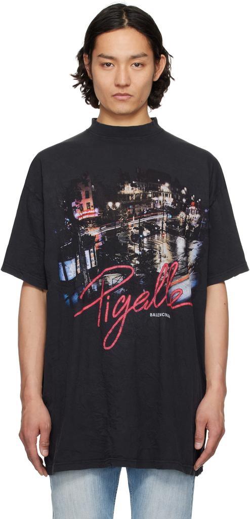 ◆完売必至◆【BALENCIAGA】Surfer Vintage コットンTシャツ BALENCIAGA - Surfer Cracked Vintage Cotton T-shirt Balenciaga