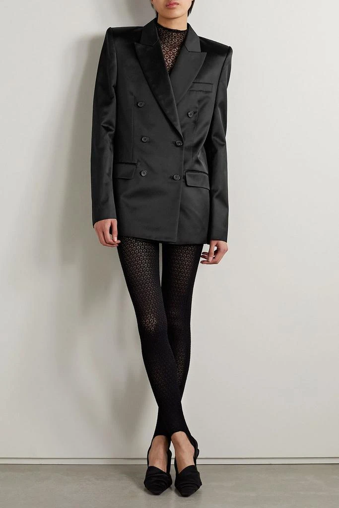 Khaite Nathan double-breasted cotton-blend satin blazer 2