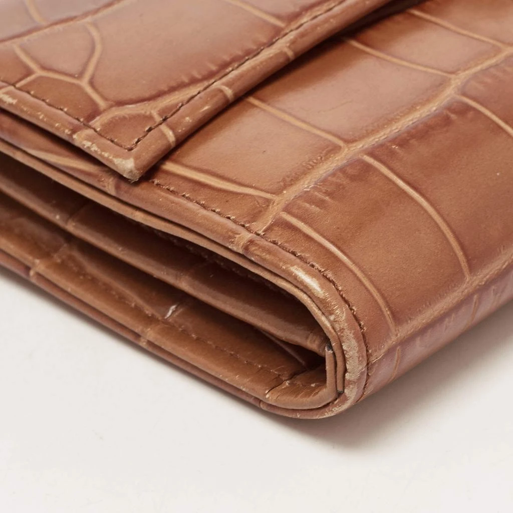 Aspinal of London Aspinal Of London Brown Croc Embossed Leather Mayfair Continental Wallet 8