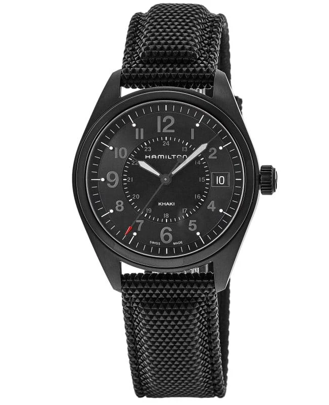 Hamilton Hamilton Khaki Field Quartz Black Dial Leather Strap Men's Watch H68401735