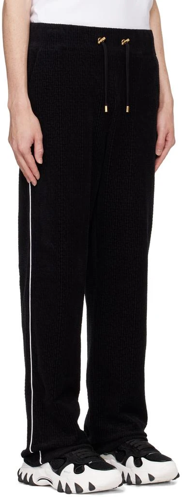 Balmain Black Velvet Monogram Kiss Jersey Sweatpants 2