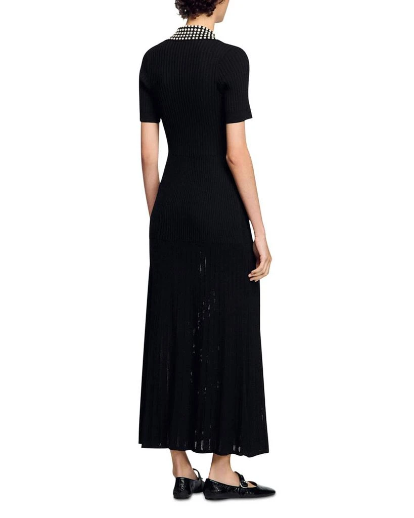 Sandro Knit Maxi Dress with Studs 4